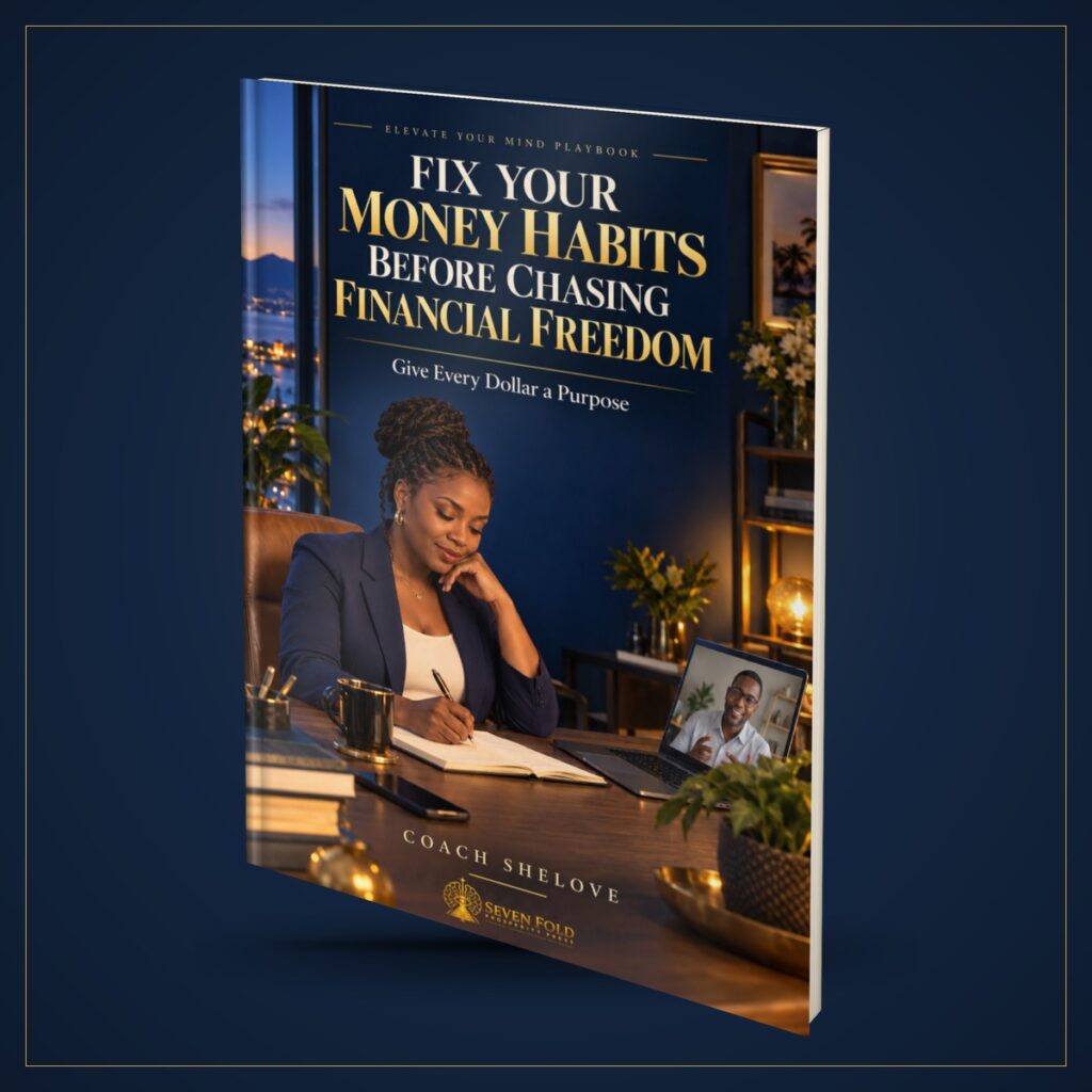 Fix Your Money Habits Before Chasing Financial Freedom by Coach Shelove, an Elevate Your Mind skill guide, book cover