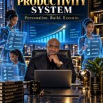 Cover of ChatGPT Ultra Productivity System by Coach Shelove, showing a cinematic gold and blue productivity command center.